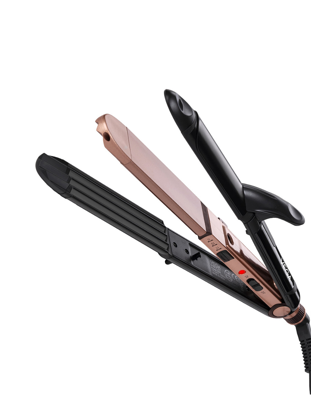 VEGA 3 in 1 Keratin Hair Styler - Straightener-Curler-Crimper VHSCC-03 - Rose Gold