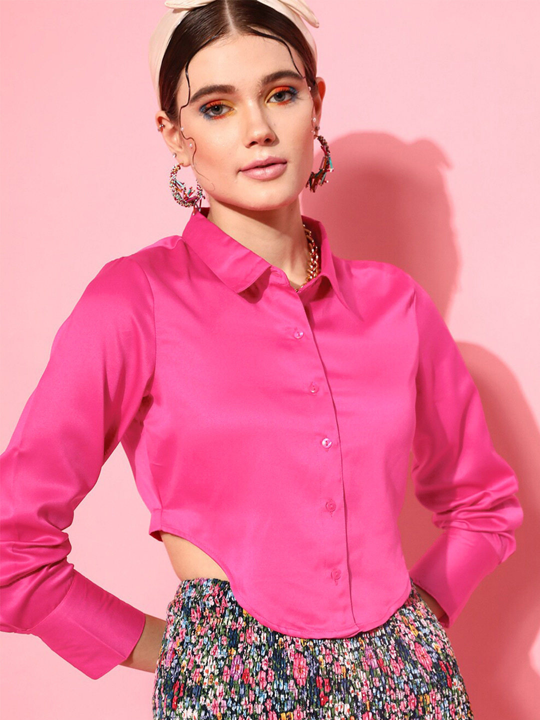 STREET 9 Fuchsia Shirt Style Top
