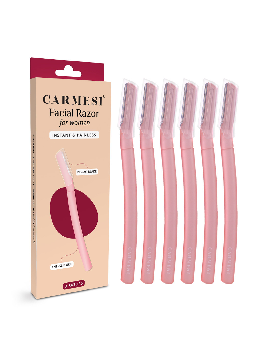 CARMESI Set of 6 Women Face Razor for Instant & Painless Hair Removal