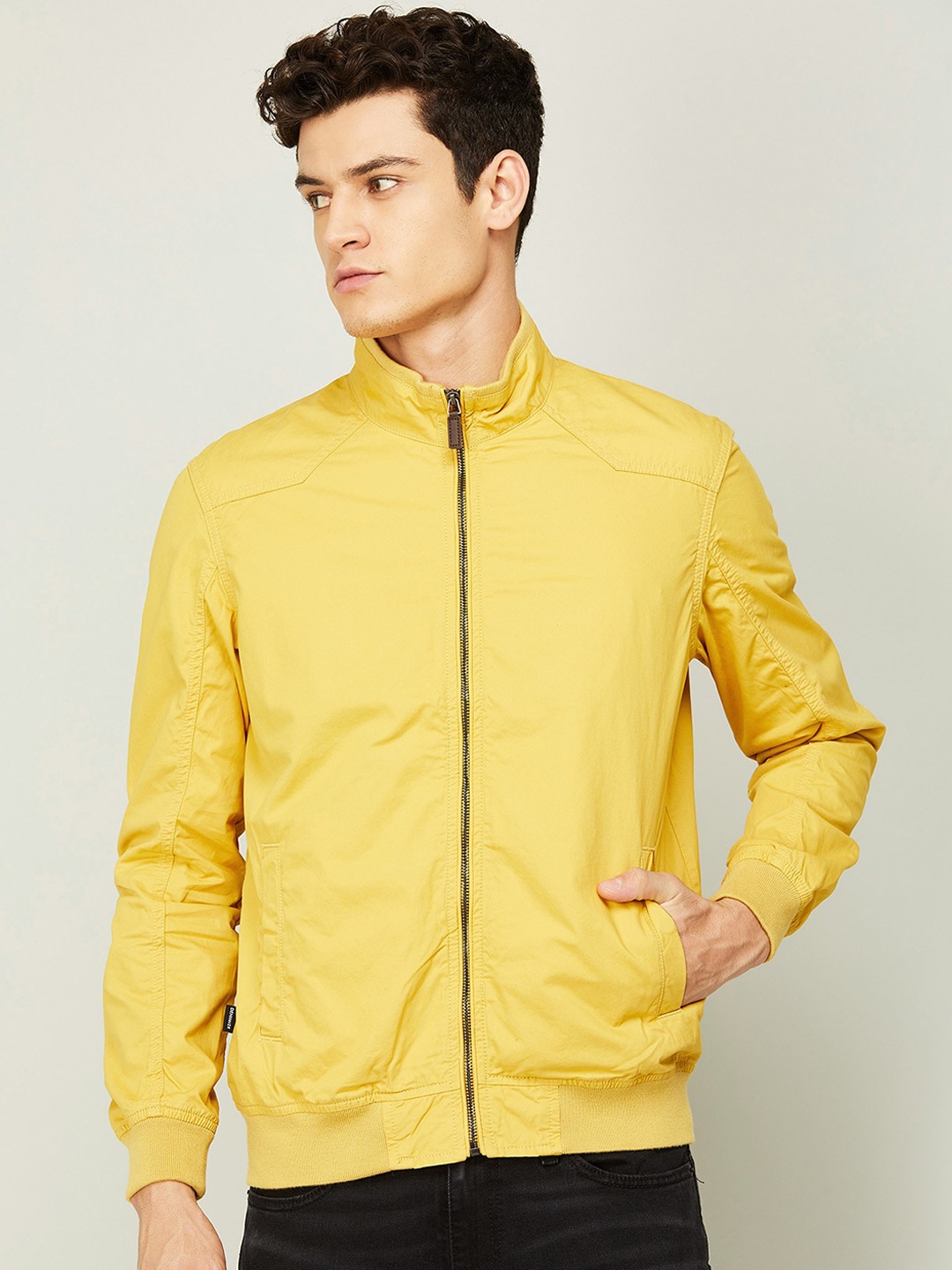 

Fame Forever by Lifestyle Men Yellow Open Front Cotton Jacket