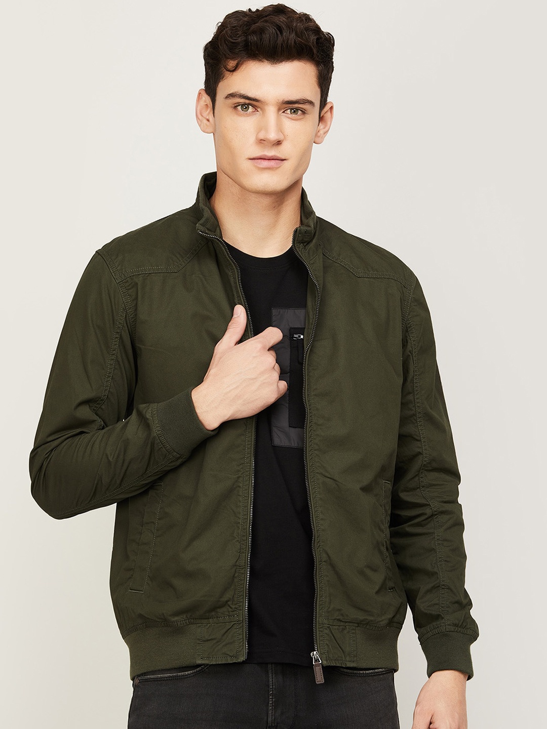 

Fame Forever by Lifestyle Men Olive Green Camouflage Tailored Jacket