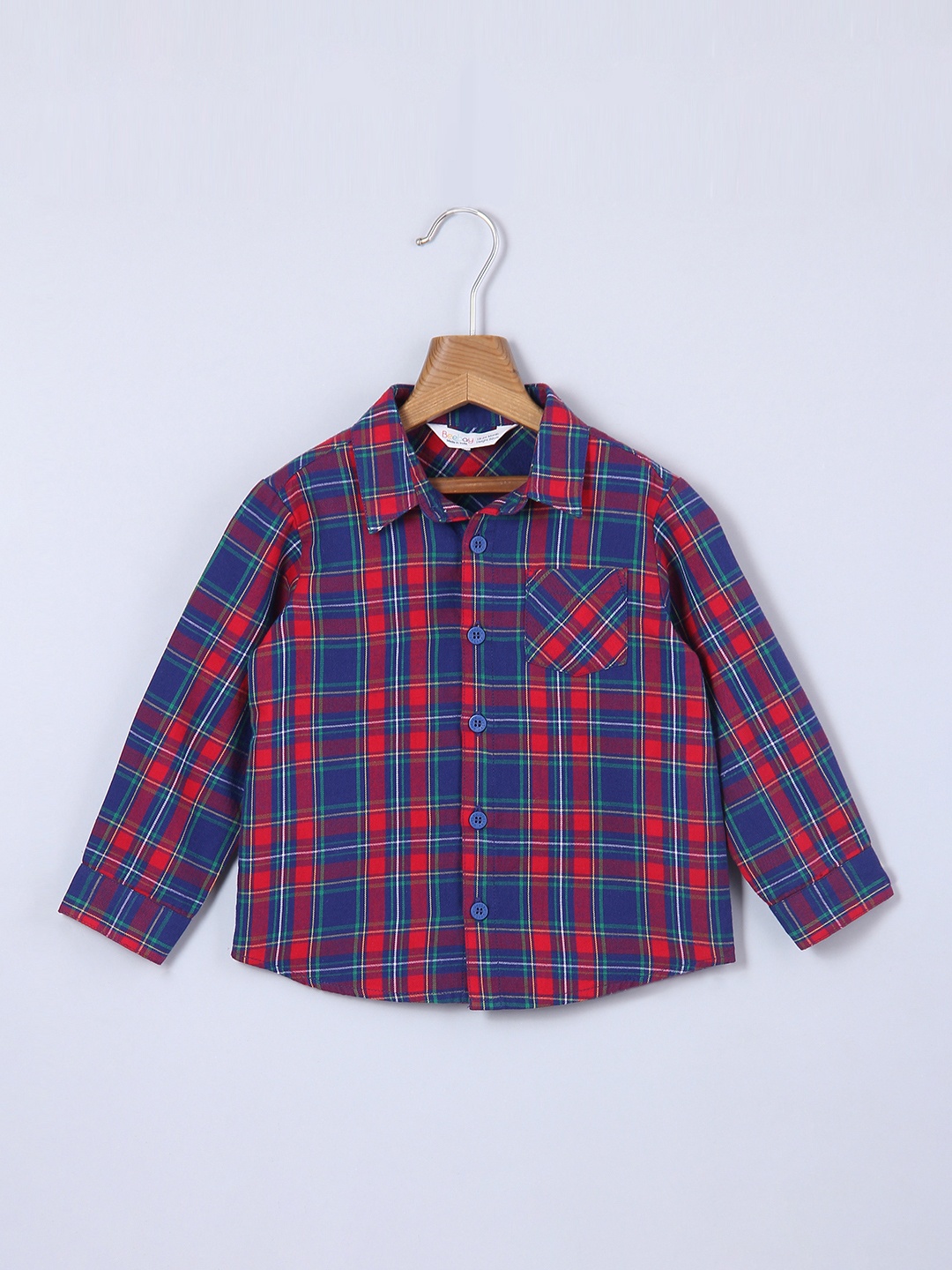 

Beebay Boys Blue Tartan Checks Checked Casual Shirt
