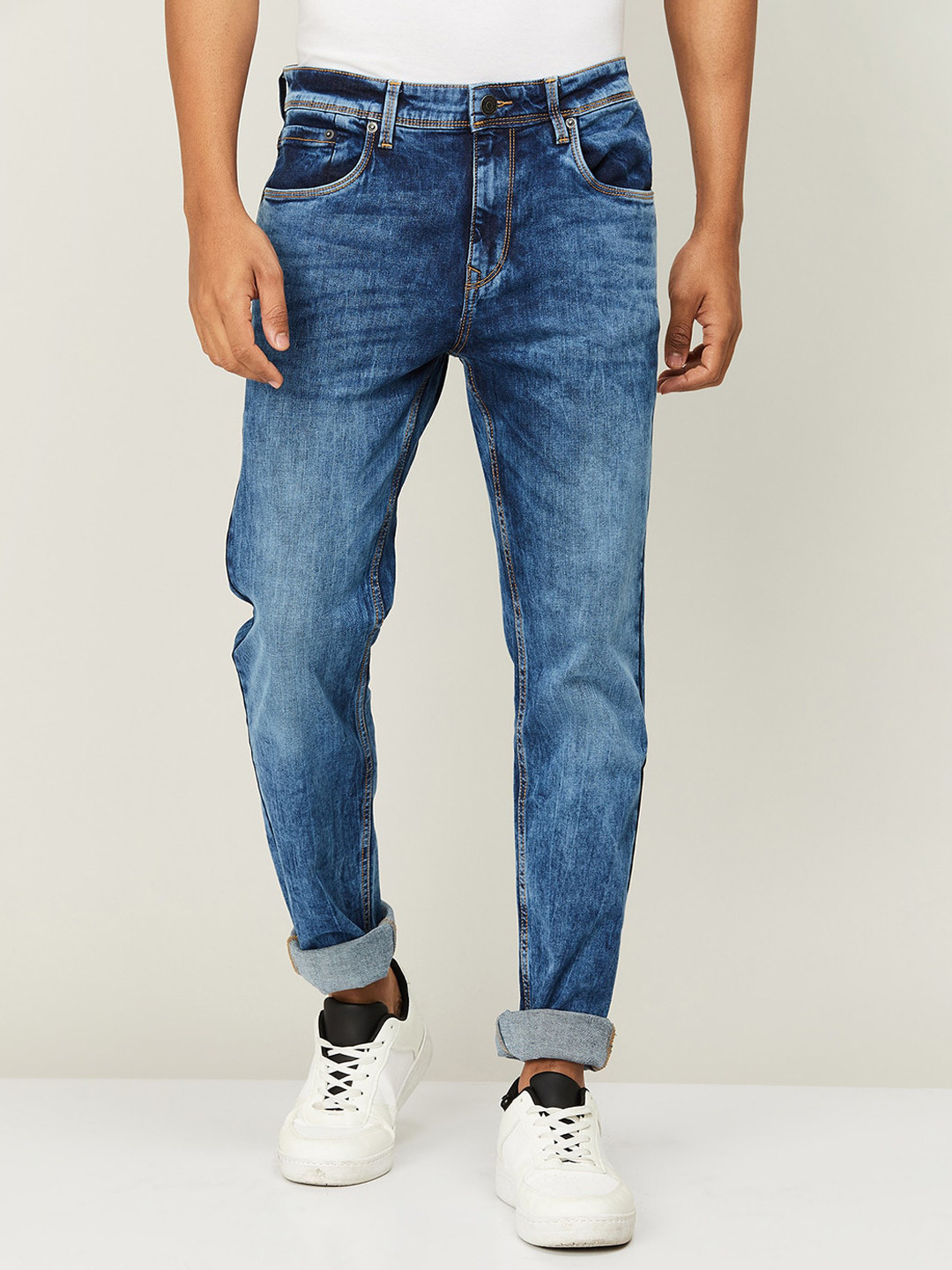 

Fame Forever by Lifestyle Men Blue Slim Fit Heavy Fade Jeans