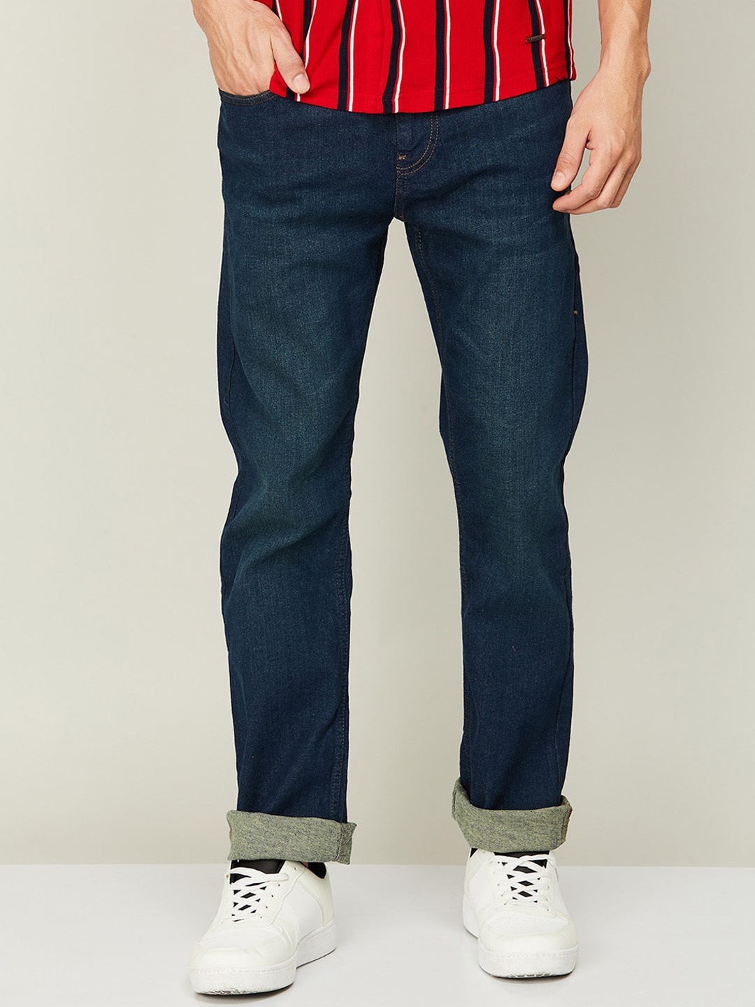 

Fame Forever by Lifestyle Men Blue Cotton Slim Fit Light Fade Jeans
