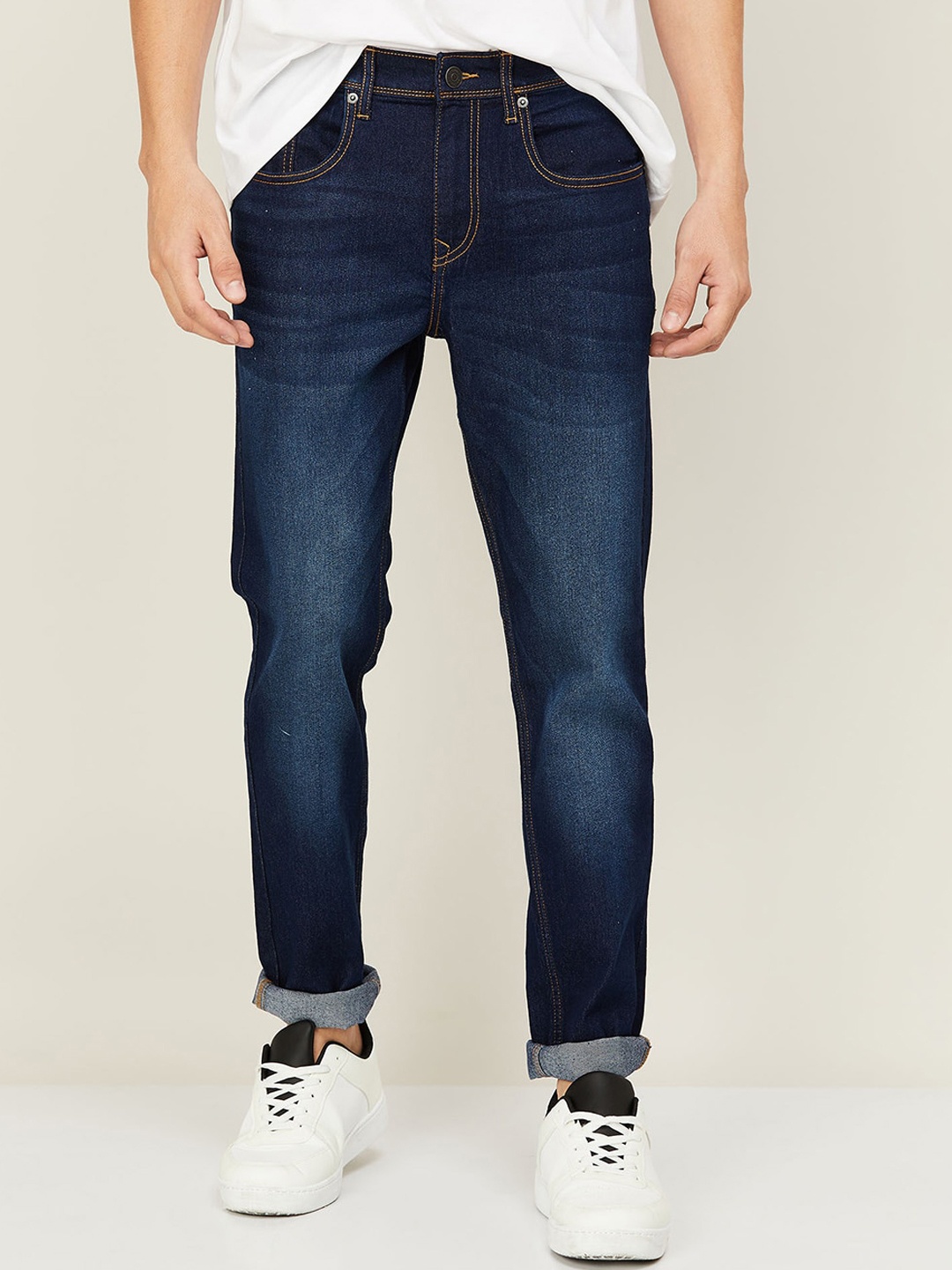 

Fame Forever by Lifestyle Men Navy Blue Slim Fit Light Fade Jeans