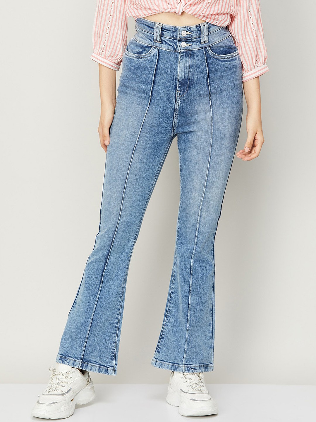 

Ginger by Lifestyle Women Blue Bootcut Heavy Fade Jeans