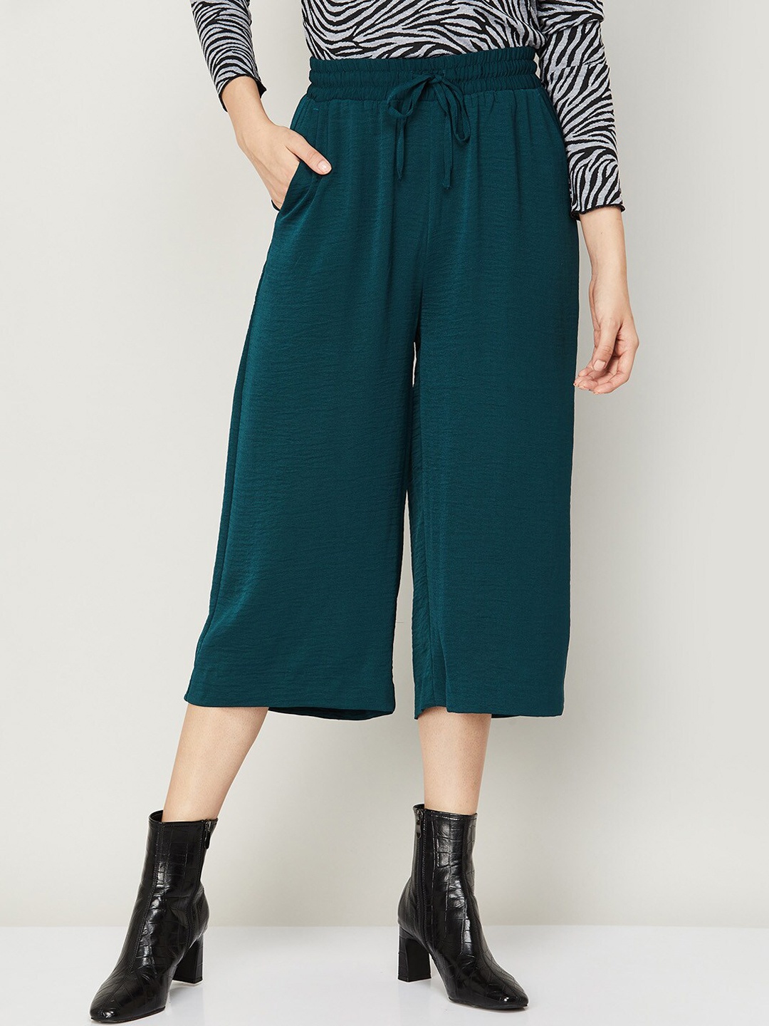 

Ginger by Lifestyle Women Green Culottes Trouser