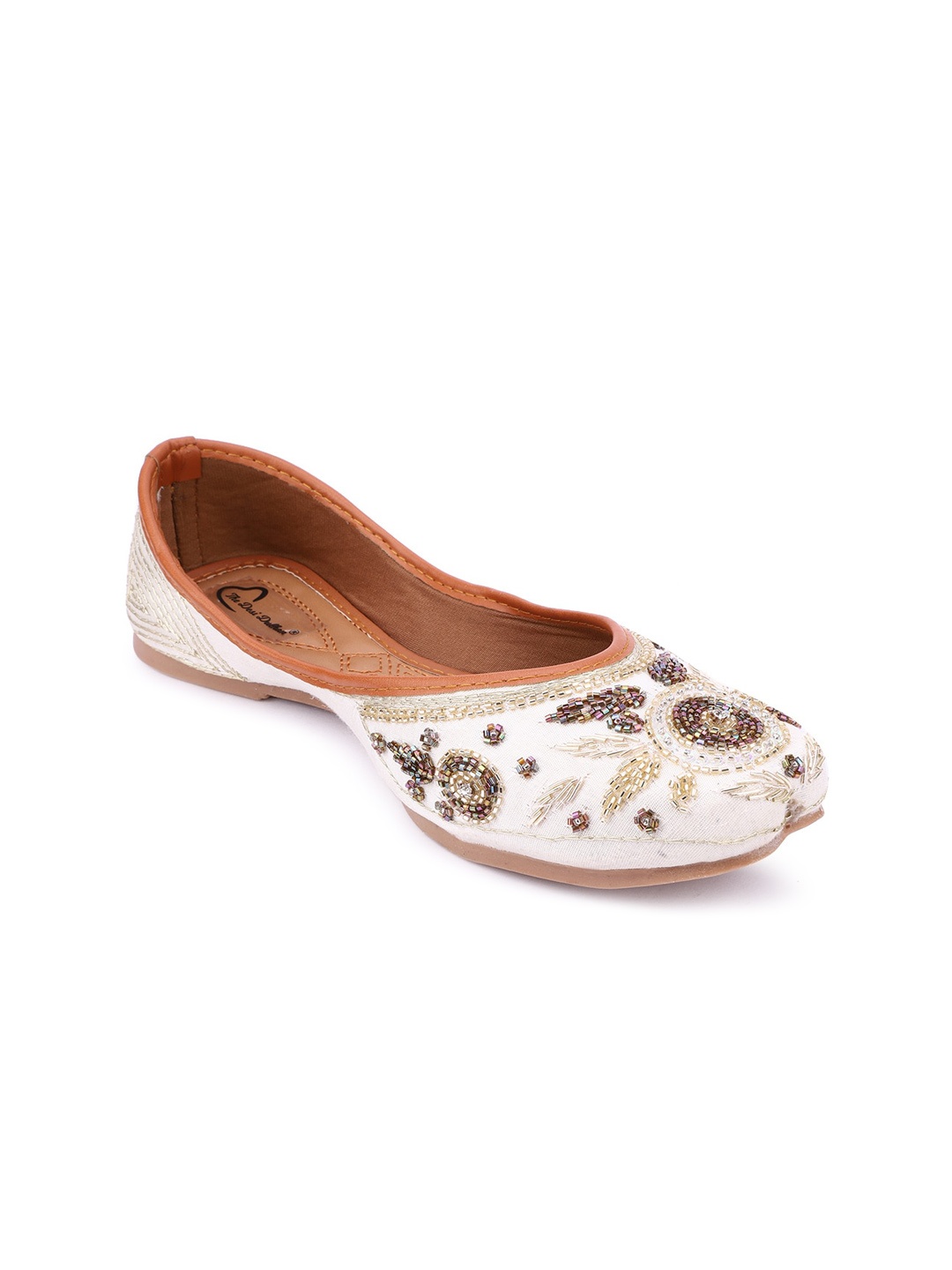 

The Desi Dulhan Women White Ethnic Ballerinas Flats