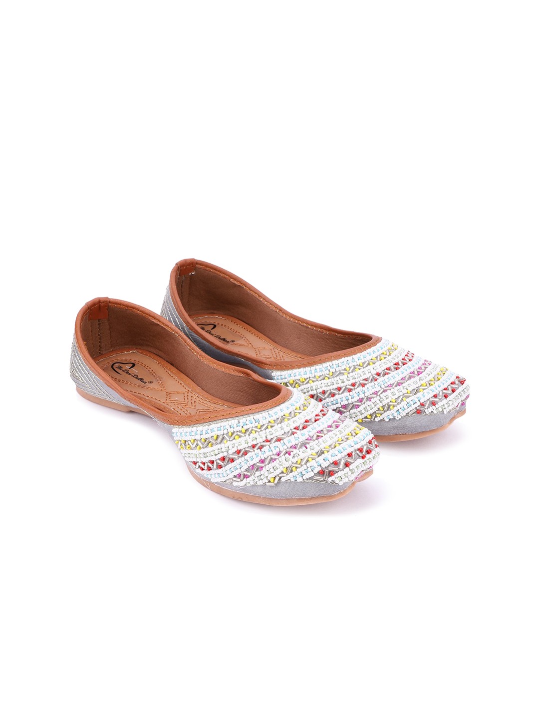 

The Desi Dulhan Women Grey Ethnic Ballerinas Flats