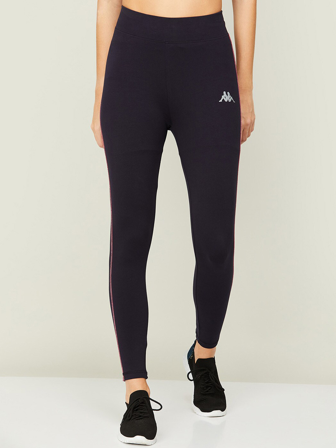 

Kappa Women Navy Blue Solid Cotton Tights