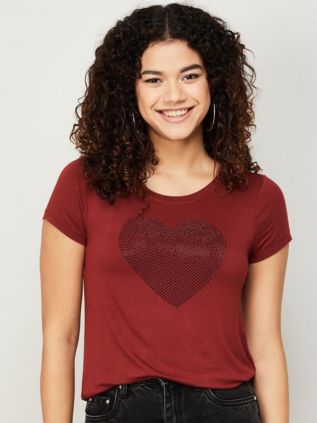 

Fame Forever by Lifestyle Woman Printed Top, Brown