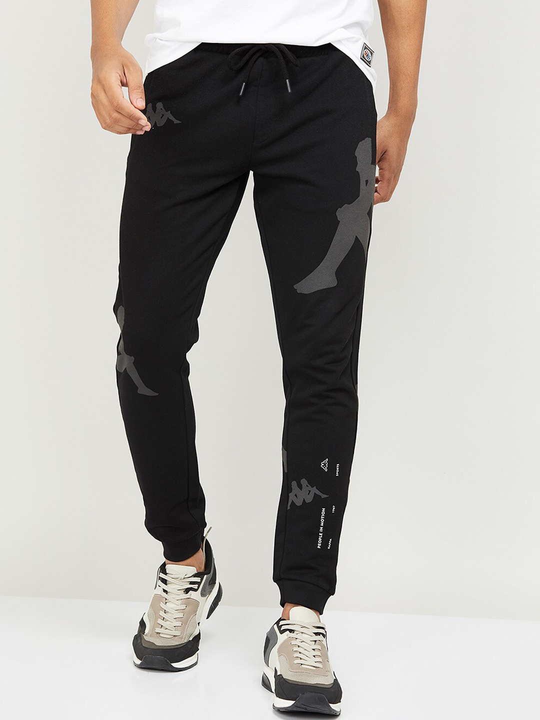 

Kappa Men Black Solid Cotton Track Pants