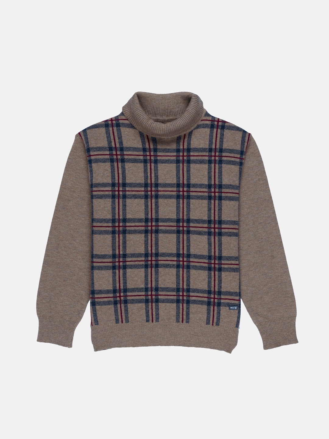 

Status Quo Boys Brown & Teal Checked Acrylic Pullover