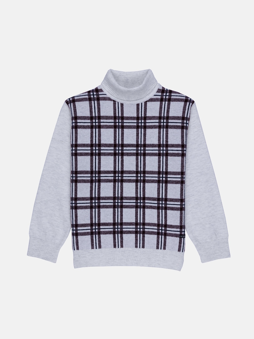 

Status Quo Kids Boys Grey And Brown Checked Turtle Neck Pullover Sweater