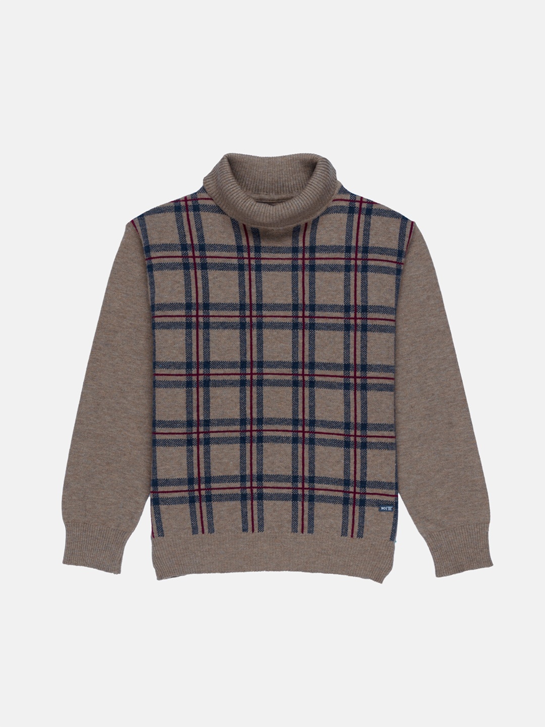 

Status Quo Boys Brown & Grey Checked Acrylic Pullover