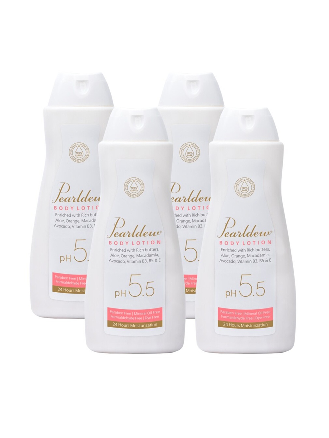 

Pearldew Set Of 4 Body Lotion With Aloe, Avocado, Jojoba Oil, Na