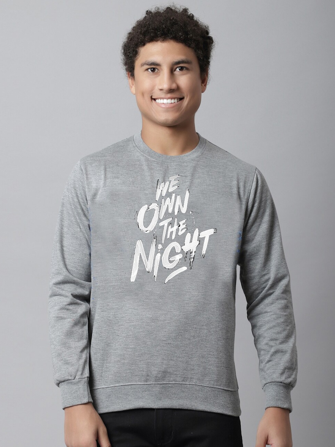 

Obaan Men Grey Printed Sweatshirt