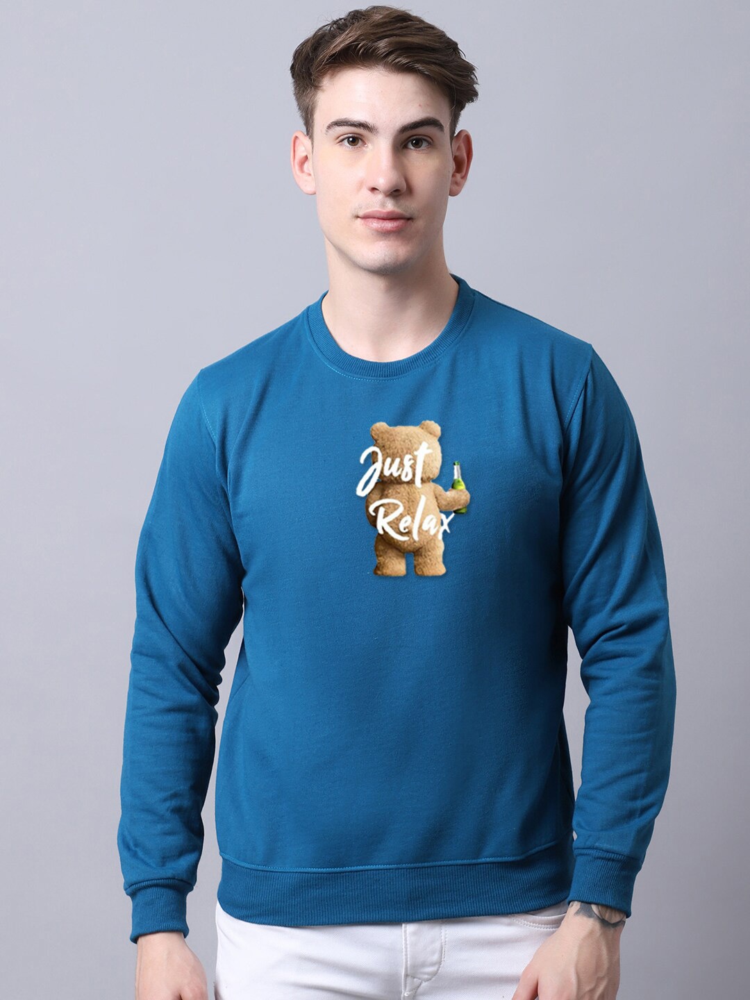 

Obaan Men Blue Solid Sweatshirt