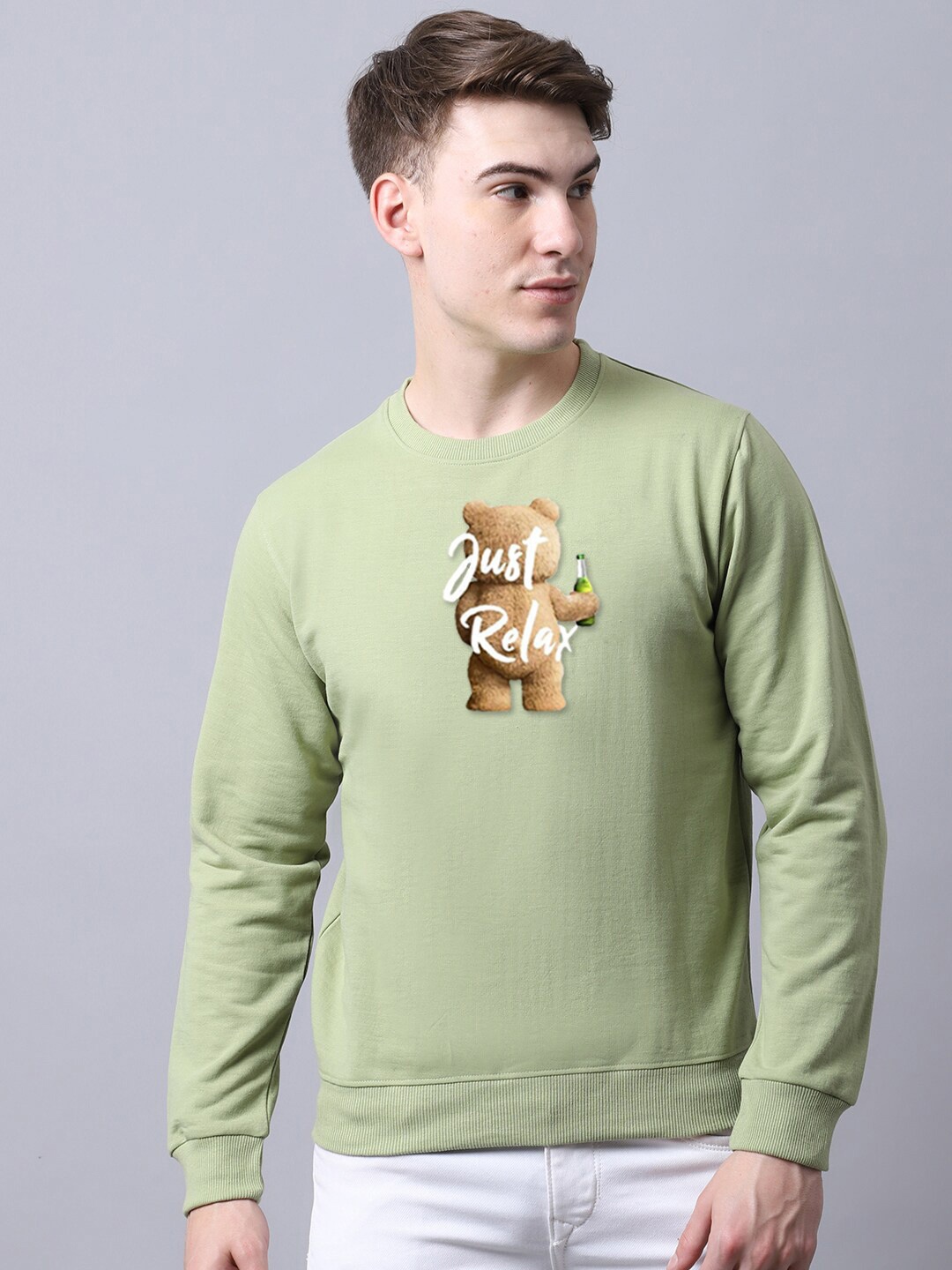 

Obaan Men Green Printed Sweatshirt
