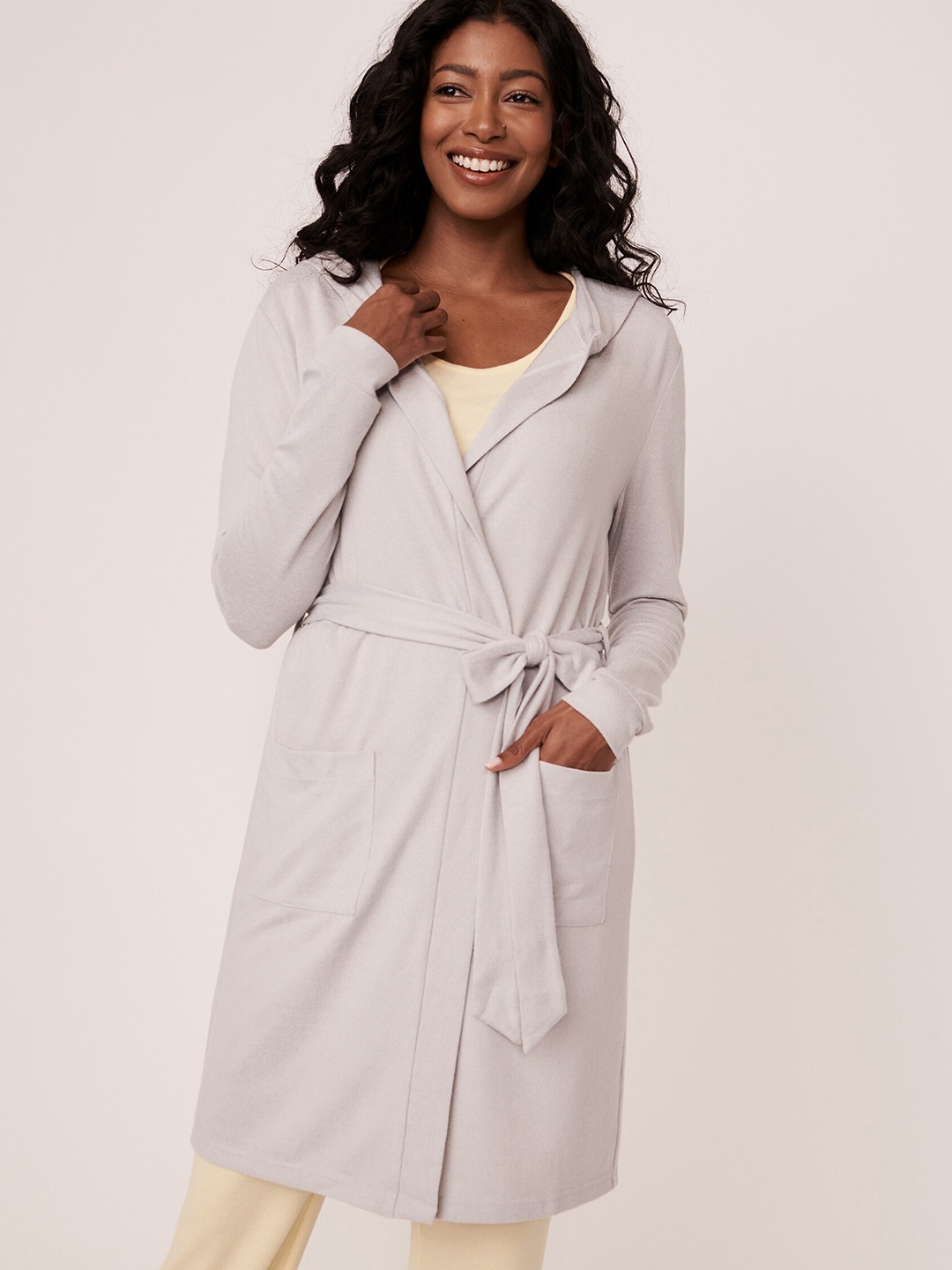 

La Vie en Rose Women Grey Tie-Up Shrug