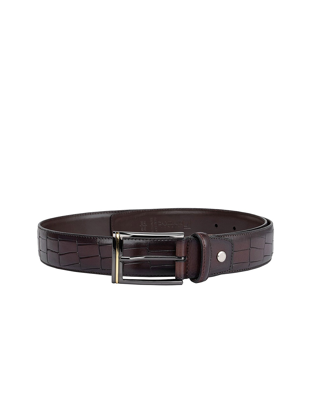 

Da Milano Men Brown Textured Leather Formal Belt