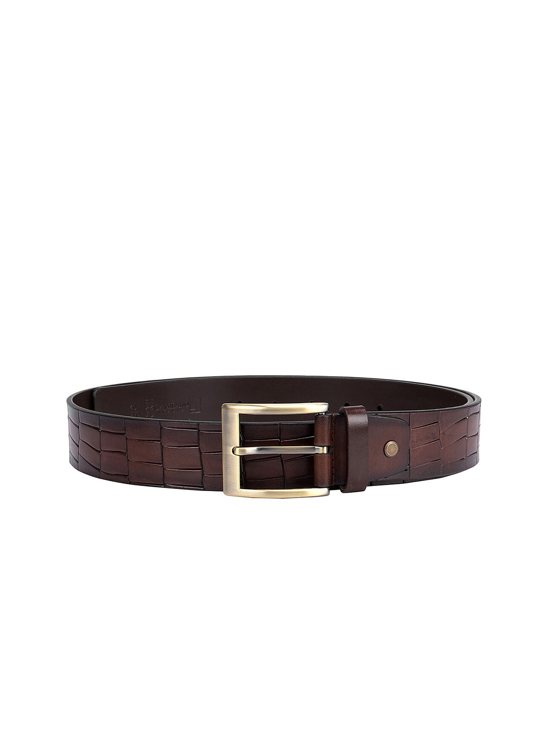 

Da Milano Men Brown Textured Leather Formal Belt