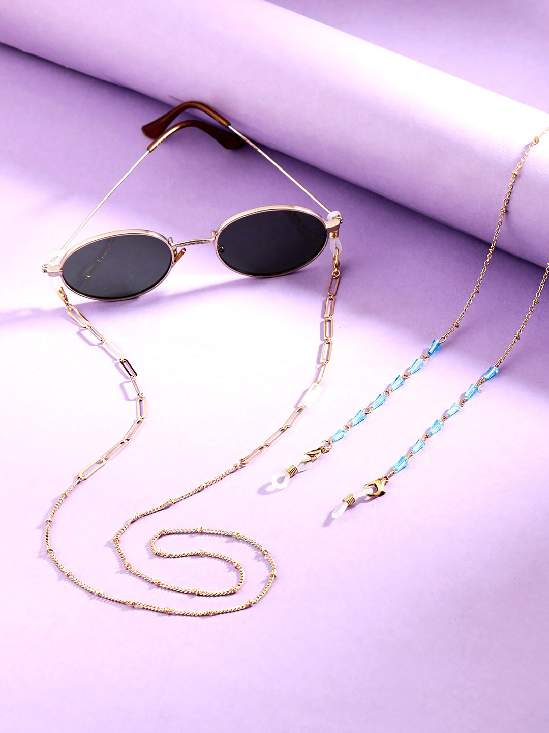 

Yellow Chimes Women Set of 2 Face Mask & Sunglass Chain, Black