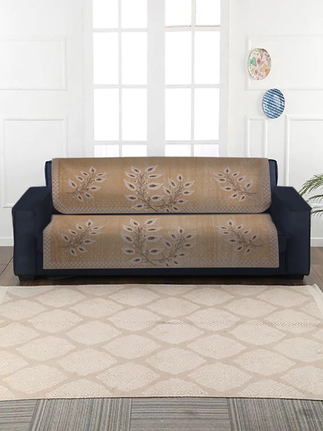 

MULTITEX Set Of 10 Beige Printed 5-Seater Sofa Covers