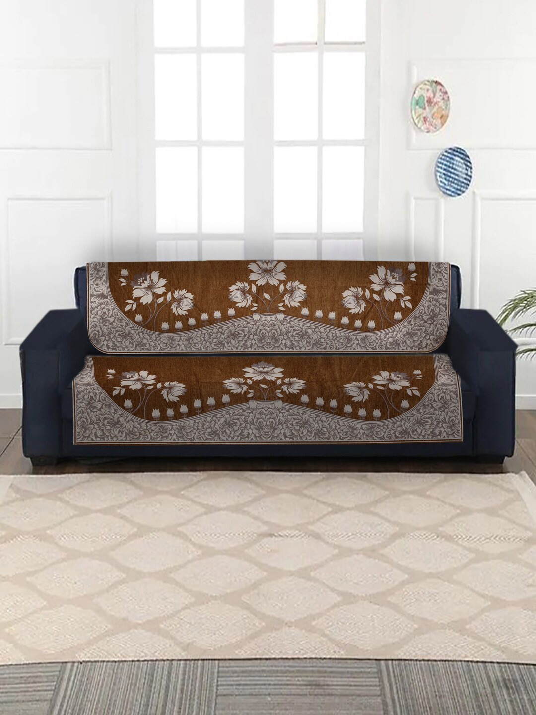 

MULTITEX Gold-Coloured 5-Seater Sofa Cover
