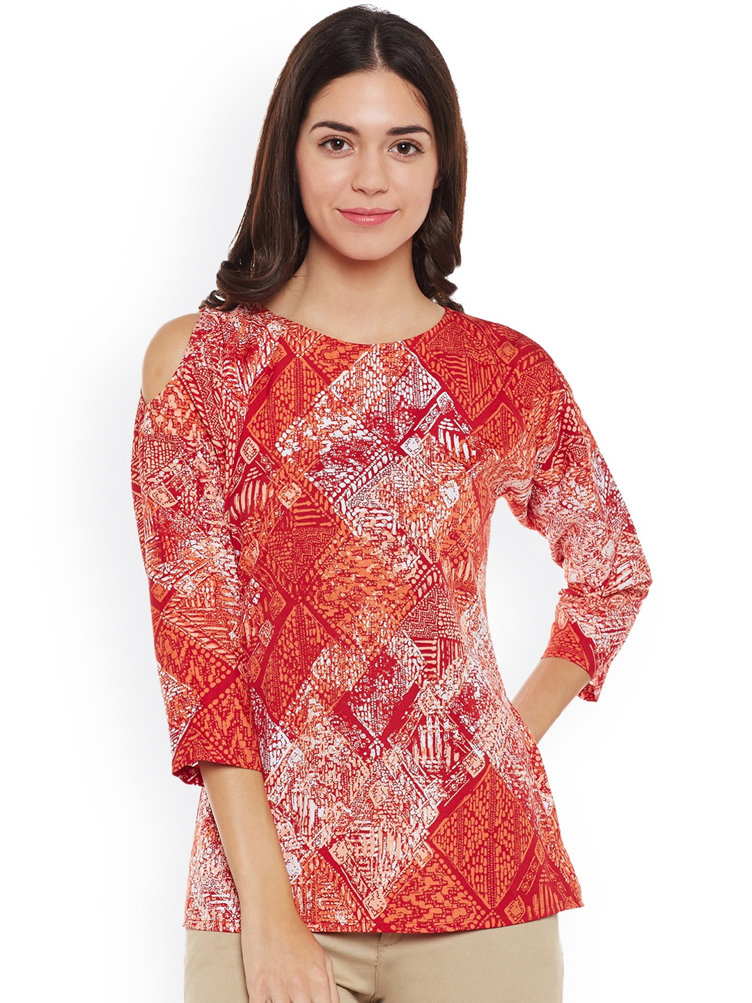 

WISSTLER Women Red Printed Top