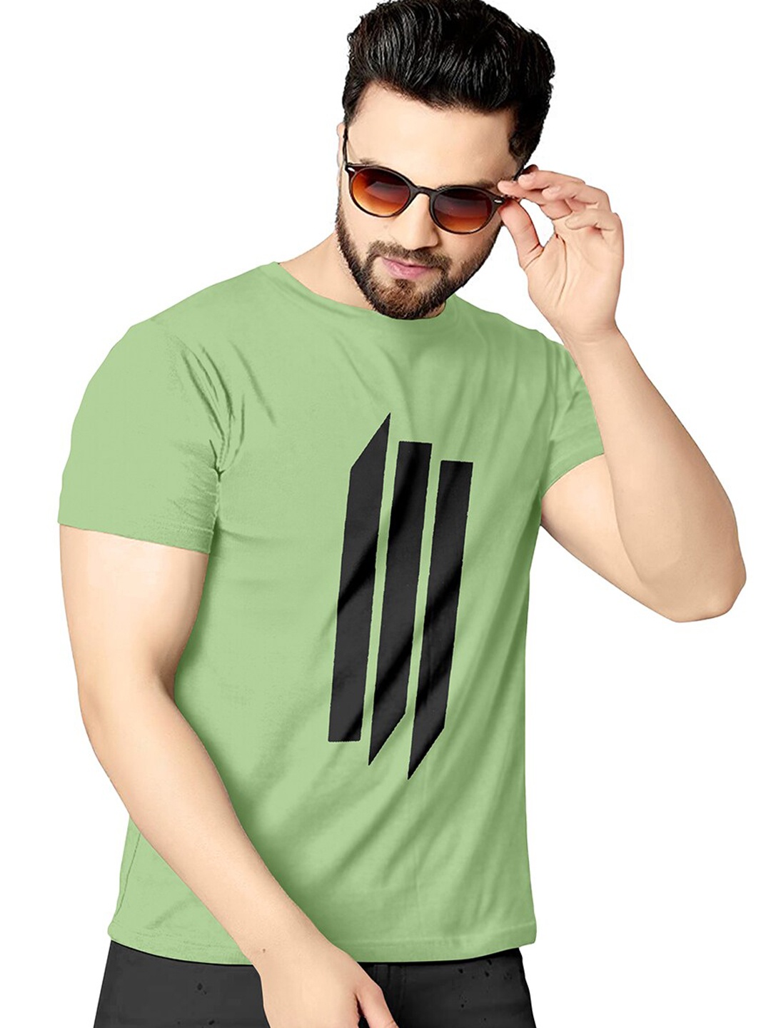 

KAJARU Men Green Printed T-shirt