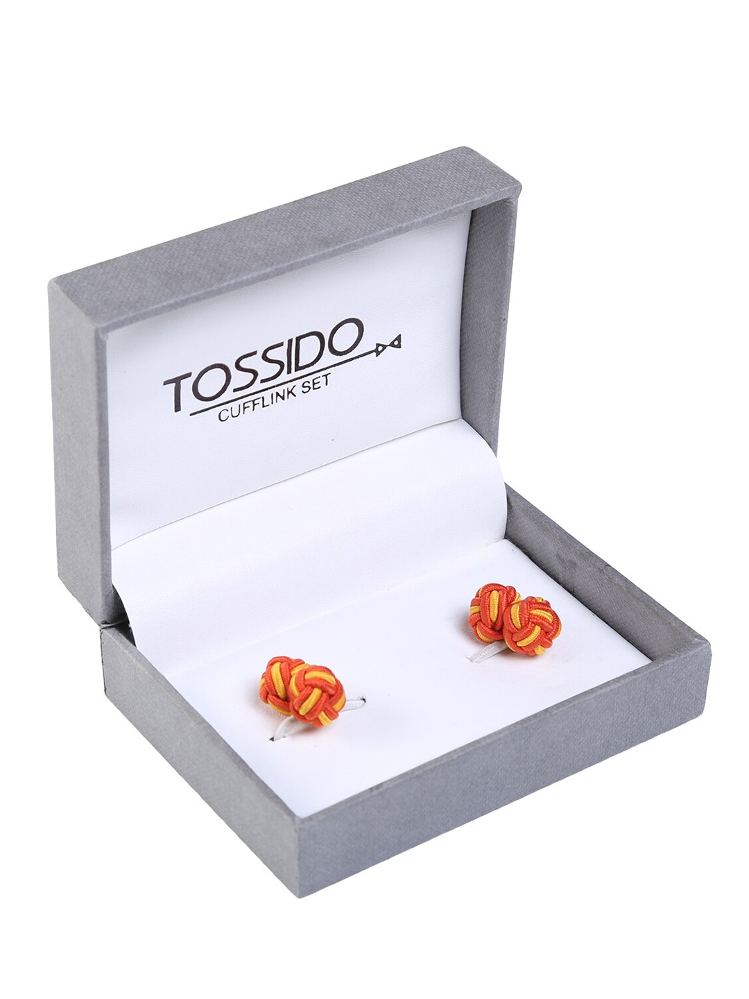 

Tossido Men Orange & Yellow Cufflink