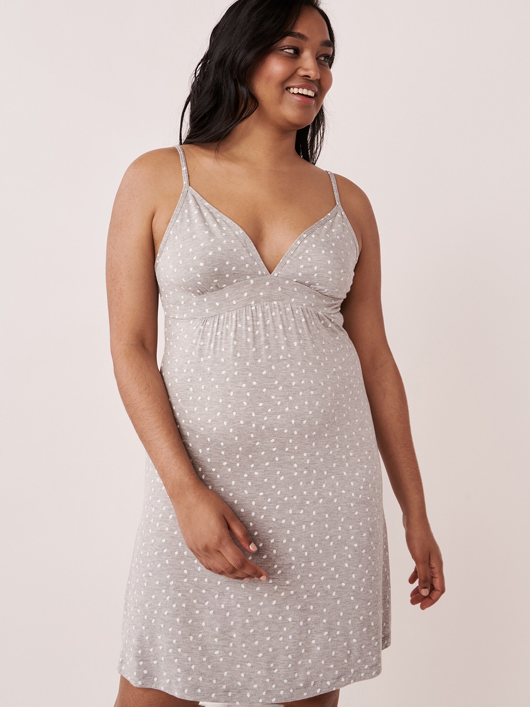 

La Vie en Rose Grey Printed Nightdress