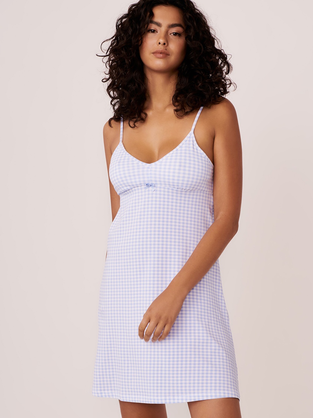 

La Vie en Rose Blue Checked Nightdress