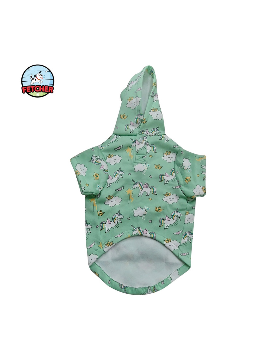 

FETCHER Sea Green Unciorn Printed Fleece Warm Winter Dog Hoodie