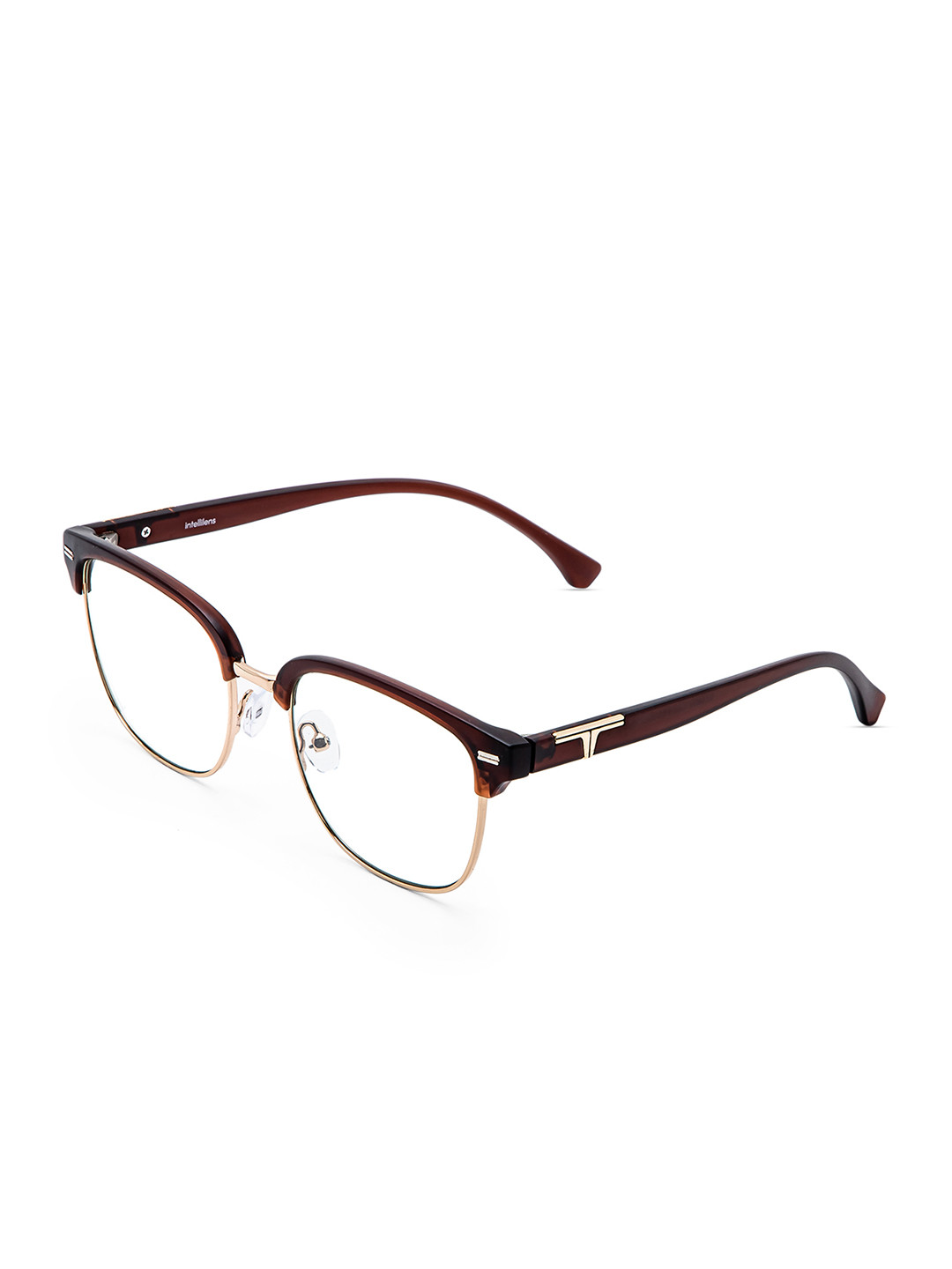 

Intellilens Unisex Transparent & Brown Full Rim Round Frames