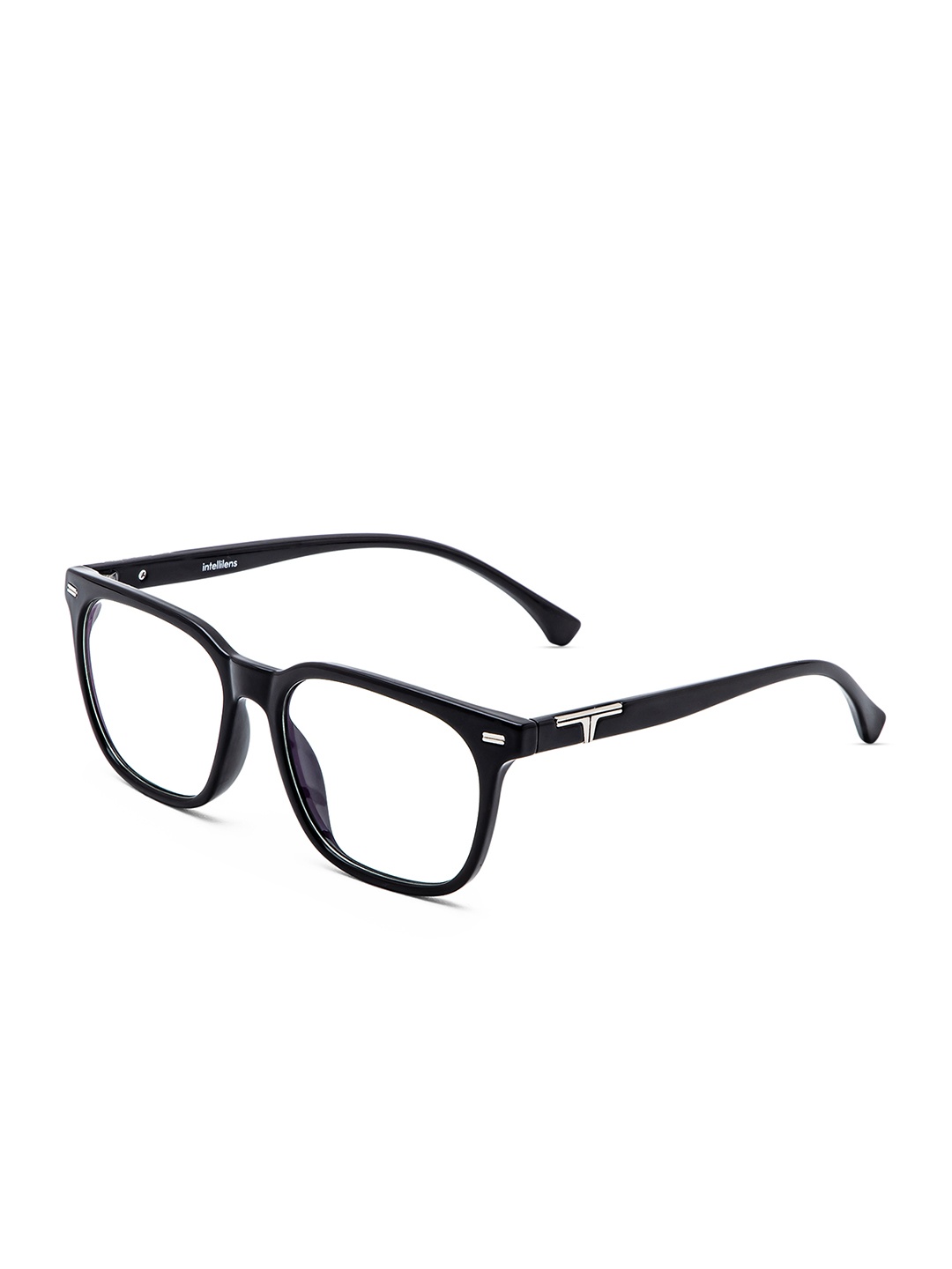 

Intellilens Unisex Transparent & Black Full Rim Square Frames