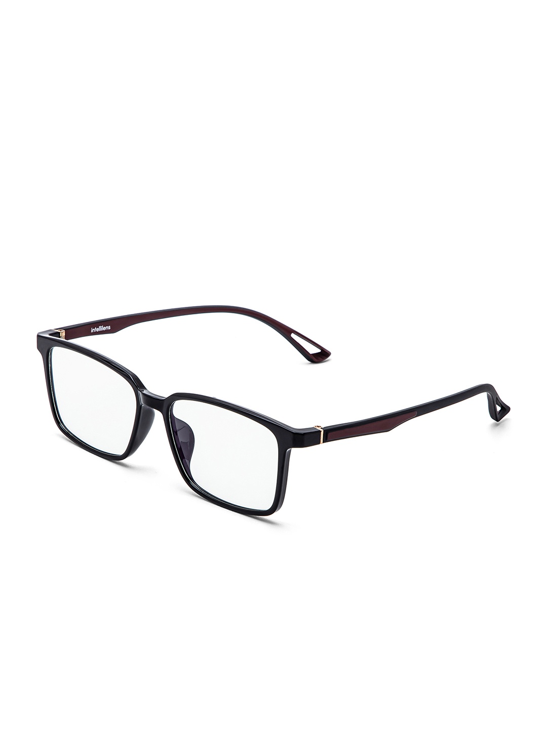 

Intellilens Unisex Transparent & Black Full Rim Square Frames