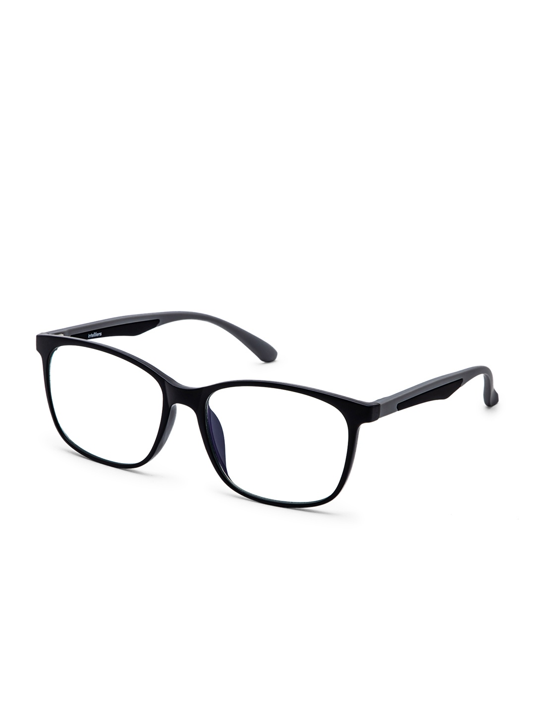 Intellilens Unisex Transparent & Black Full Rim Square Frames 1000000060860