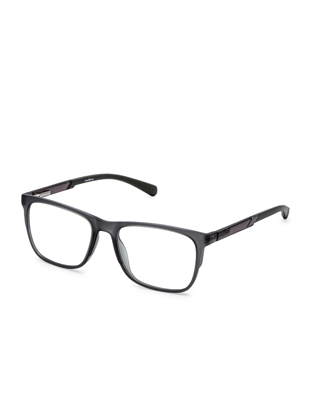 Intellilens Unisex Transparent & Brown Full Rim Square Frames