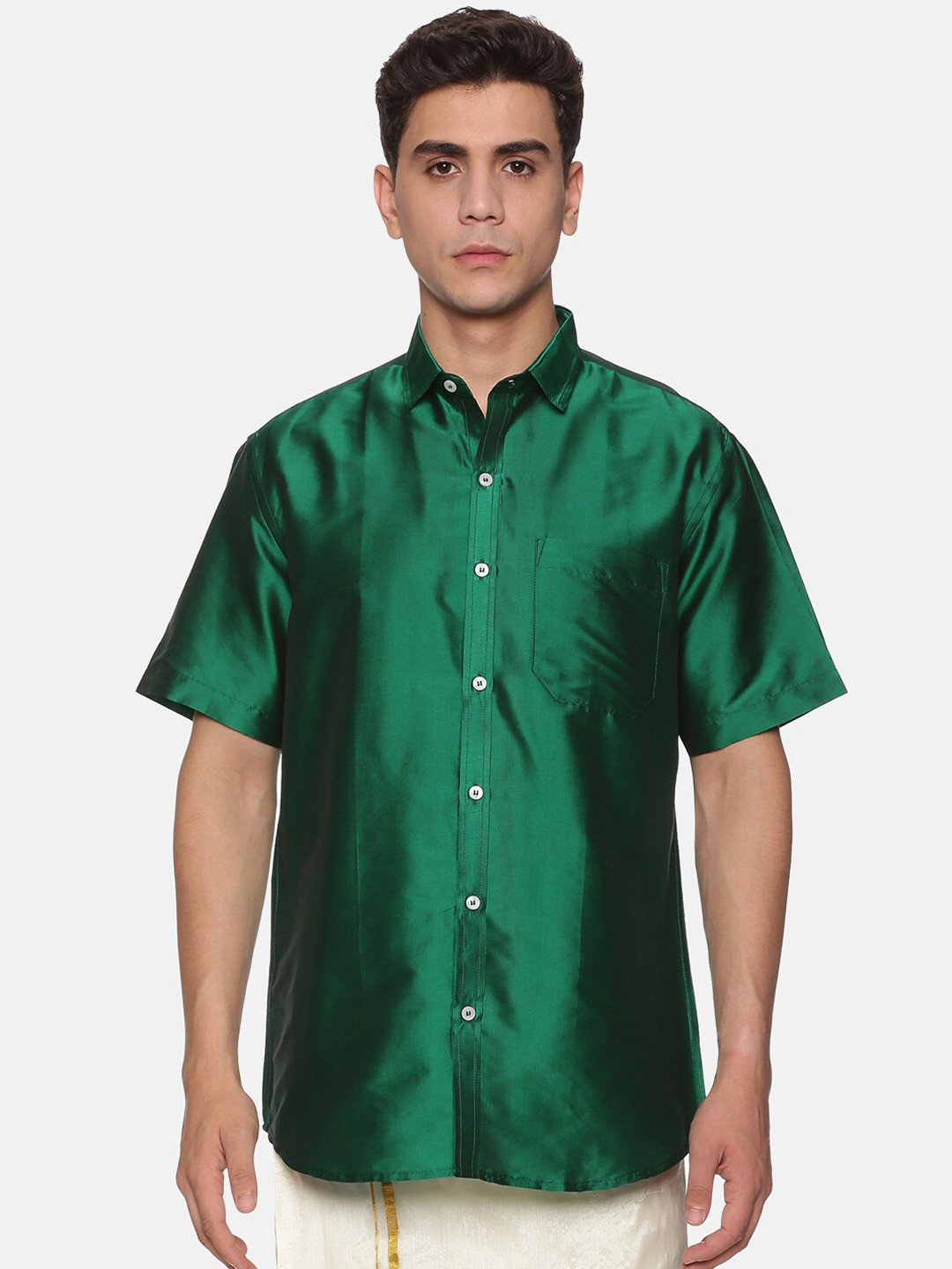 

Sethukrishna Men Green Standard Casual Shirt