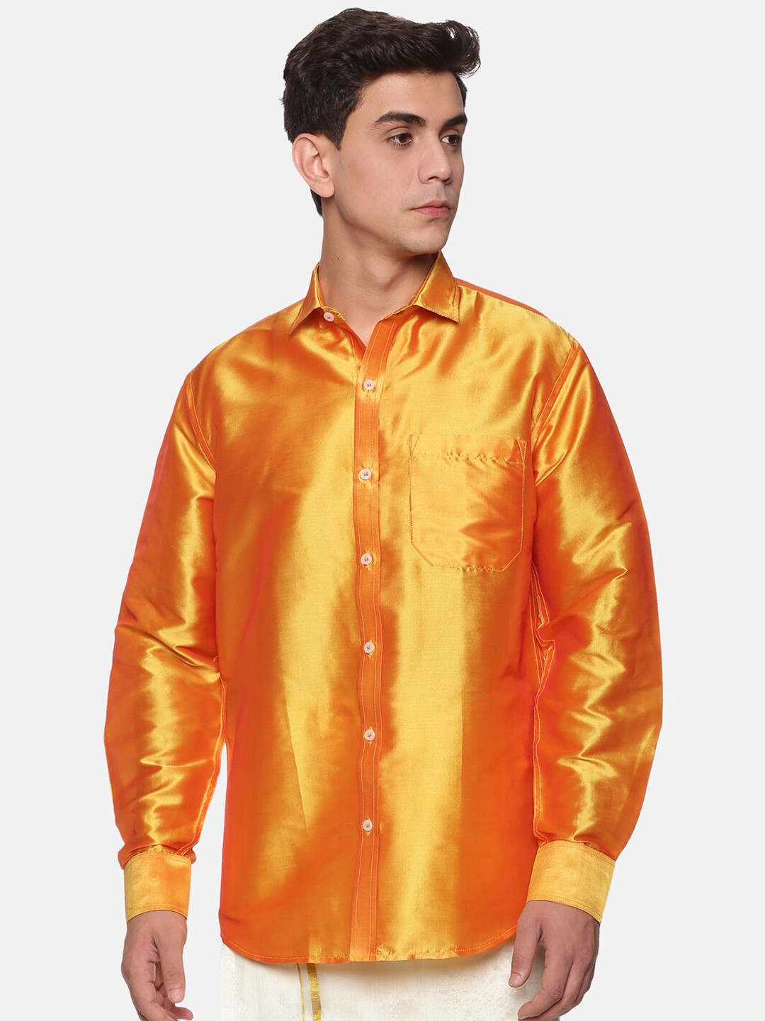 

Sethukrishna Men Yellow Standard Printed Casual Shirt
