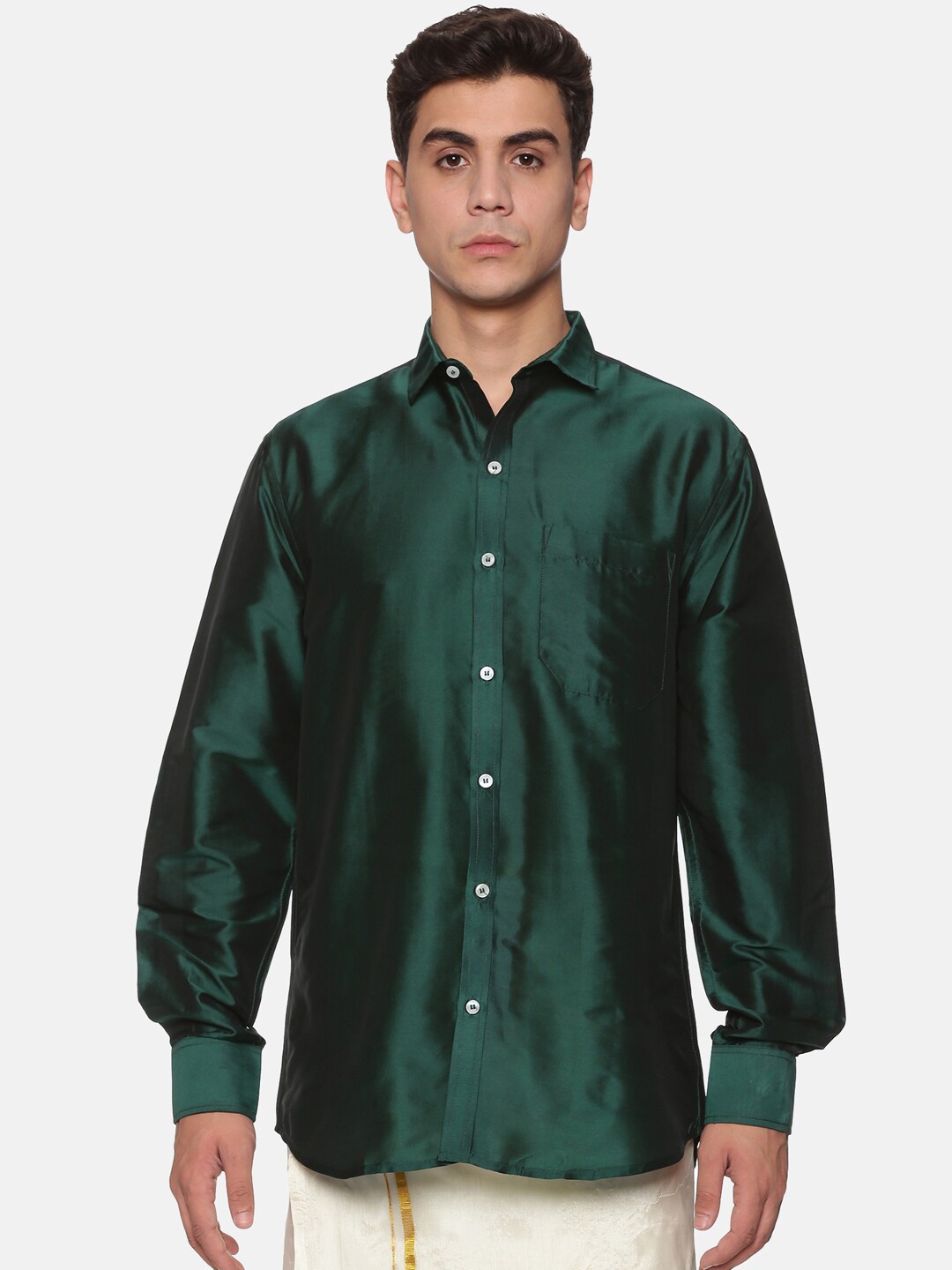 

Sethukrishna Men Green Standard Casual Shirt