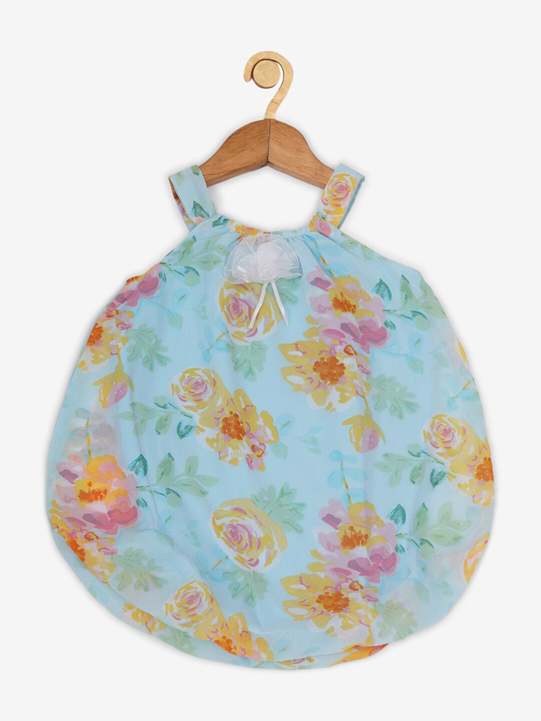 

Creative Kids Girls Turquoise Blue & Pink Floral A-Line Dress