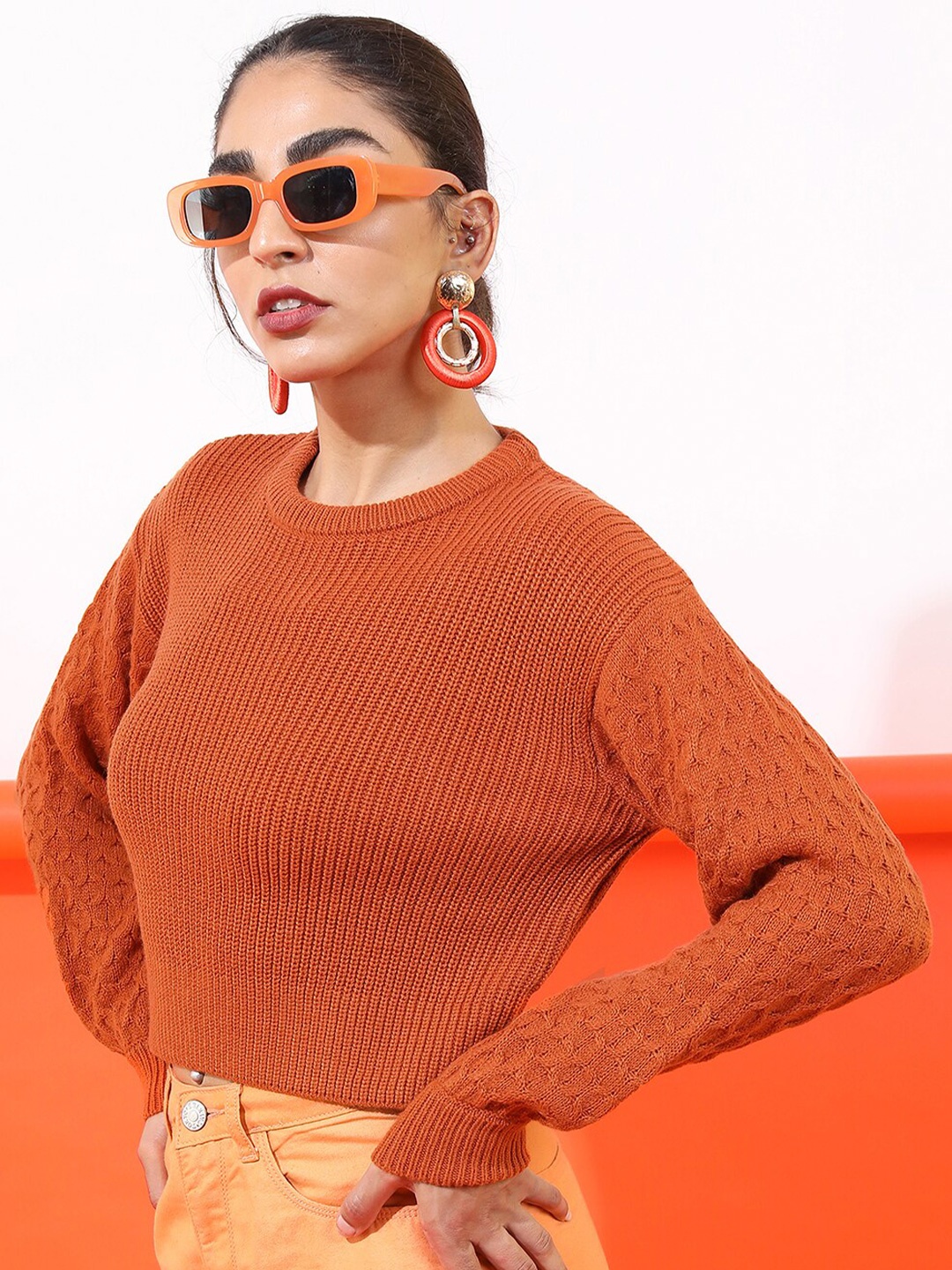 

Tokyo Talkies Women Brown Pullover