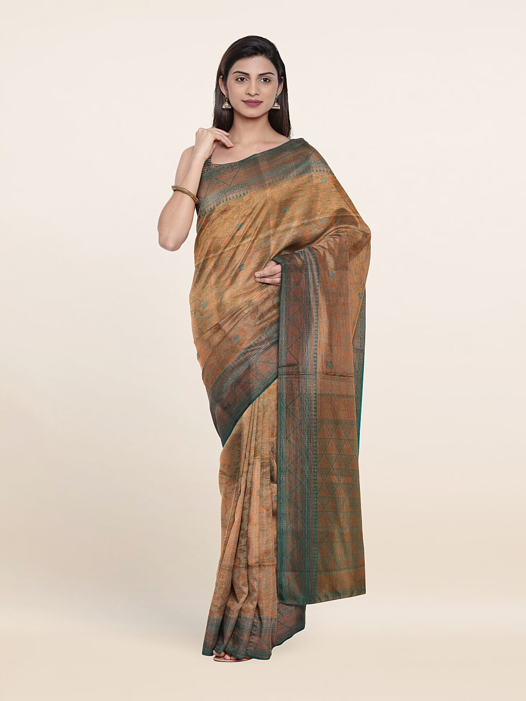 

Pothys Grey & Green Woven Design Zari Art Silk Saree