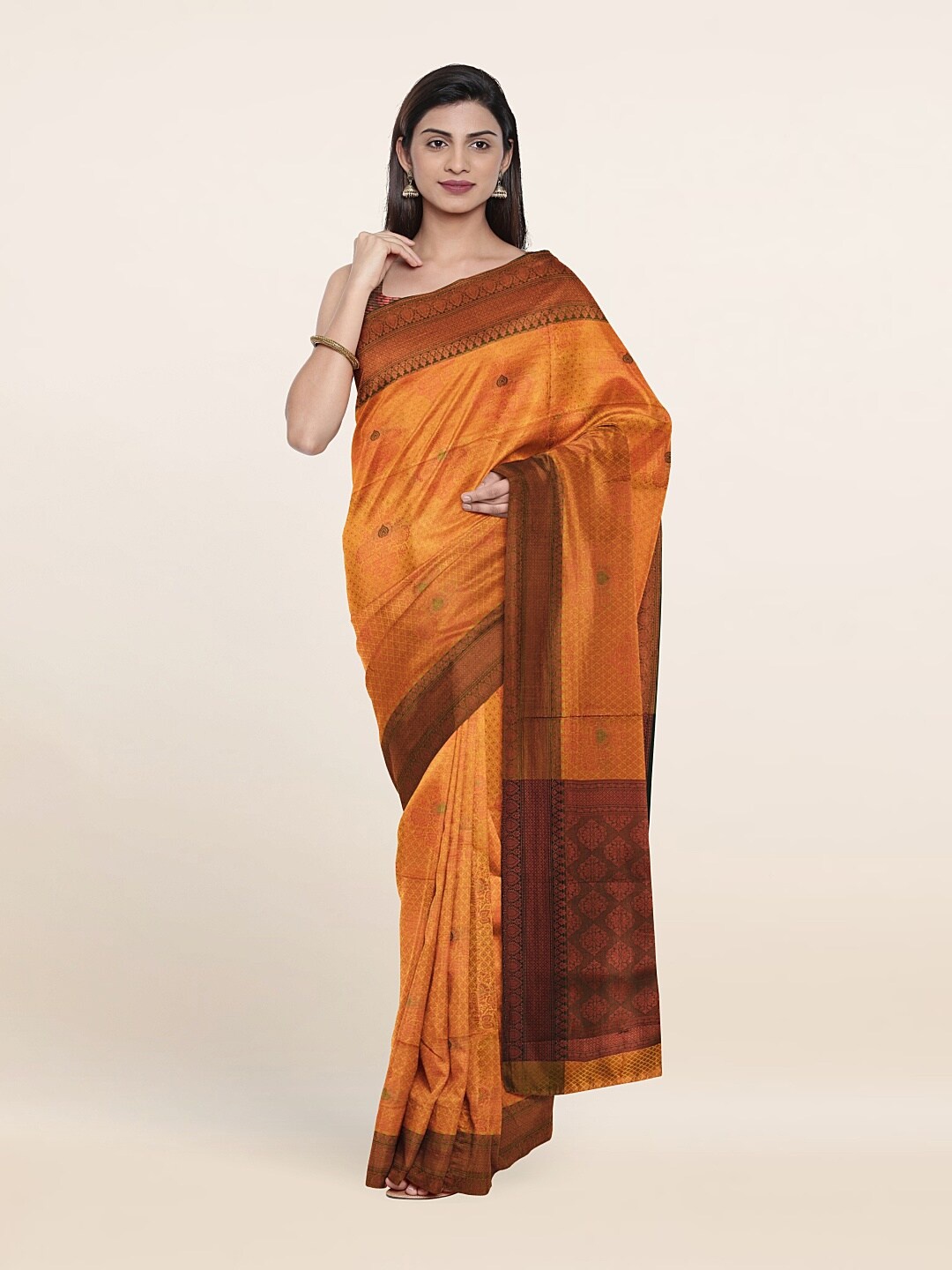 

Pothys Mustard & Green Woven Design Zari Art Silk Saree