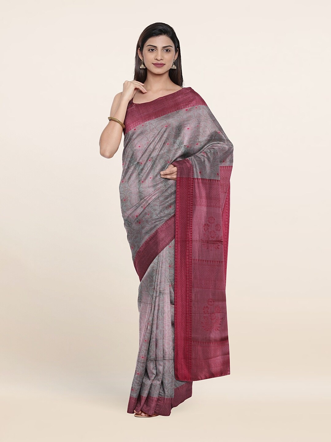 

Pothys Blue & Pink Woven Design Zari Art Silk Saree