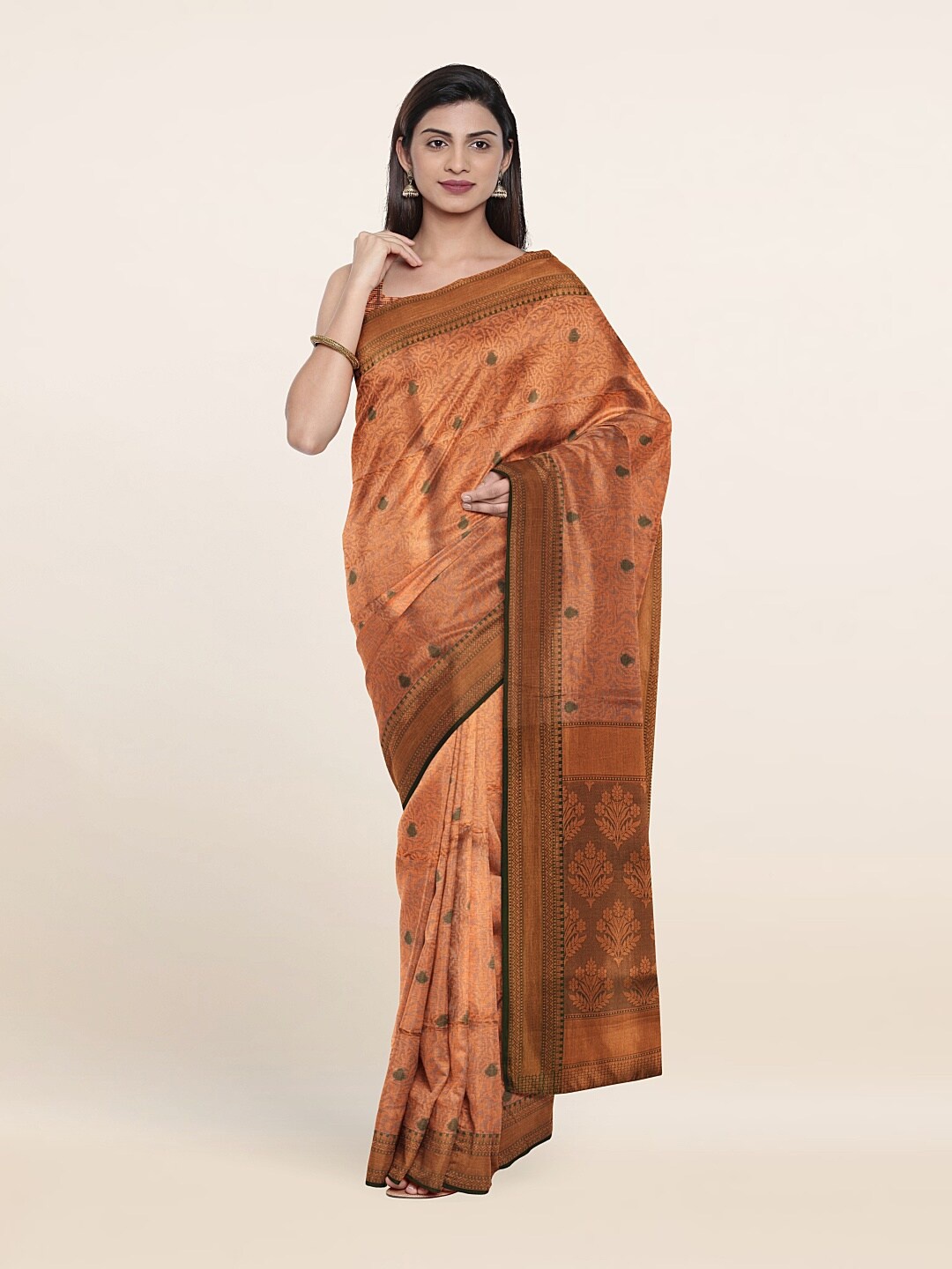 

Pothys Grey & Green Woven Design Zari Art Silk Saree