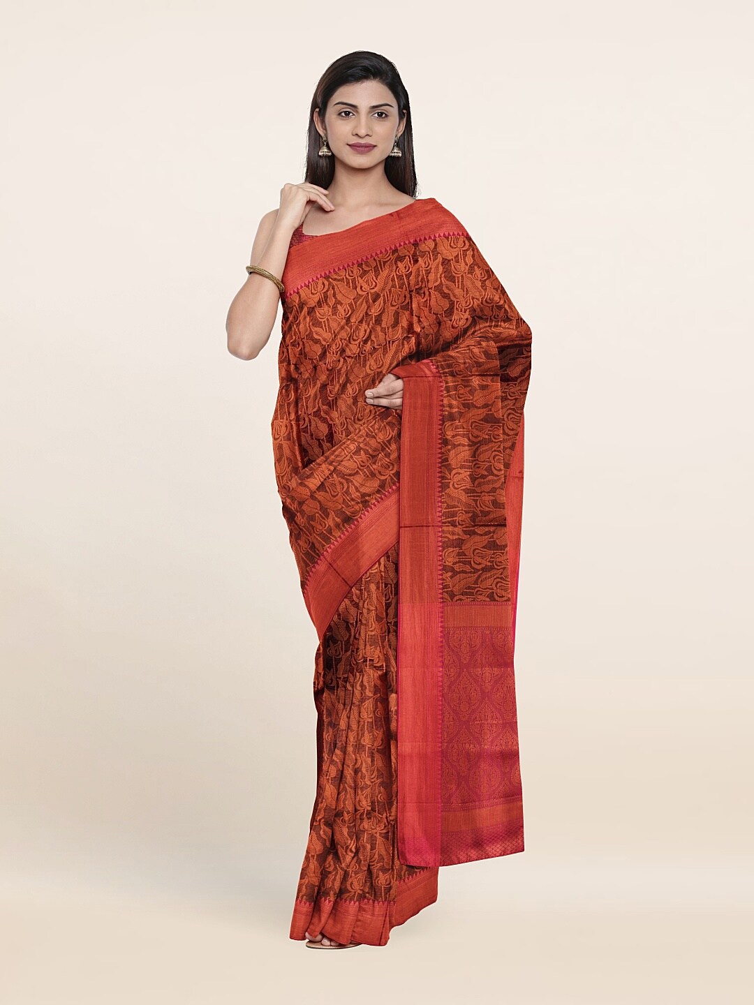 

Pothys Maroon & Pink Woven Design Zari Art Silk Saree